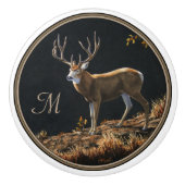 ムレディアバック秋トロフィー〔雄ジカの〕枝角モノグラム セラミックノブ (正面)