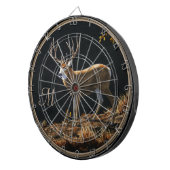 ムレディアバック秋トロフィー〔雄ジカの〕枝角モノグラム ダーツボード (正面右)