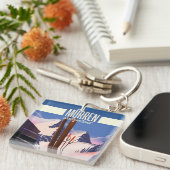 ムレン・スイスのスキーポスターアートプリント。 キーホルダー (正面右)