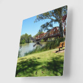 ムレー川、オーストラリア、橋、壁時計 スクエア壁時計 (傾斜)