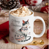 ムワイクリスマスメリークリスマスコージー猫好き コーヒーマグカップ