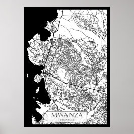 ムワンザ タンザニア 都市地図 ポスター