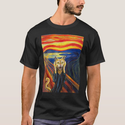 ムンクの絵画悲鳴 Tシャツ (正面)