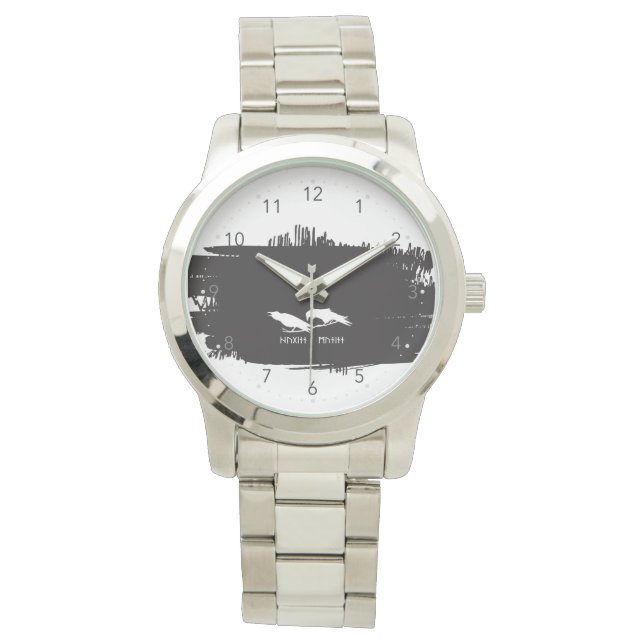 ムンジンとホギンodin crows valhallaバイキングnorse 腕時計 (正面)