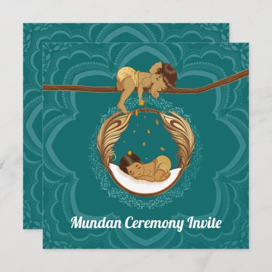 ムンダンサンスクリサール式の少年への招待 招待状 (正面/裏面)