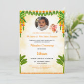 ムンダン(髪を切る)式招待状カード 招待状 (スタンド正面)