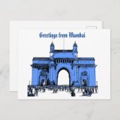 ムンバイのはがきからの挨拶 ポストカード (正面/裏面)