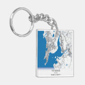 ムンバイインディアシティマップトラベルシンプル キーホルダー (正面左)