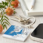 ムンバイインディアシティマップトラベルシンプル キーホルダー (正面右)