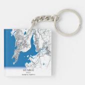 ムンバイインディアシティマップトラベルシンプル キーホルダー (裏面)