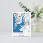 ムンバイインディアシティマップトラベルシンプル ポストカード (スタンド正面)