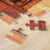 ムンバイインドイラストレーショントラベルアートヴィンテージ ジグソーパズル (側面)