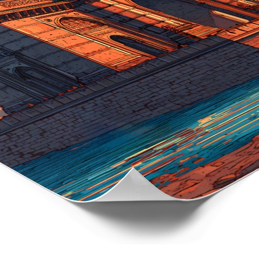 ムンバイインドイラストレーショントラベルアートヴィンテージ ポスター (角)