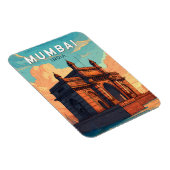 ムンバイインドイラストレーショントラベルアートヴィンテージ マグネット (右側)