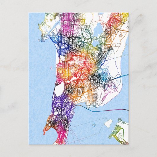 ムンバイマハラシュトラシティマップ ポストカード (正面)