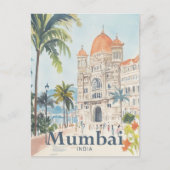 ムンバイ絵を描インド水彩旅行 ポストカード (正面)