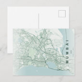 ムンバイ インド 都市地図 ミニマル デザイン ポストカード (正面/裏面)