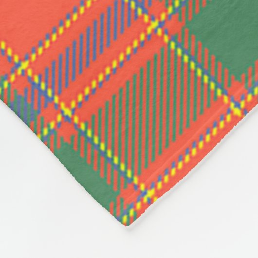 ムンロエンシェント一族バッジタータンチェックプレイド フリースブランケット (角)