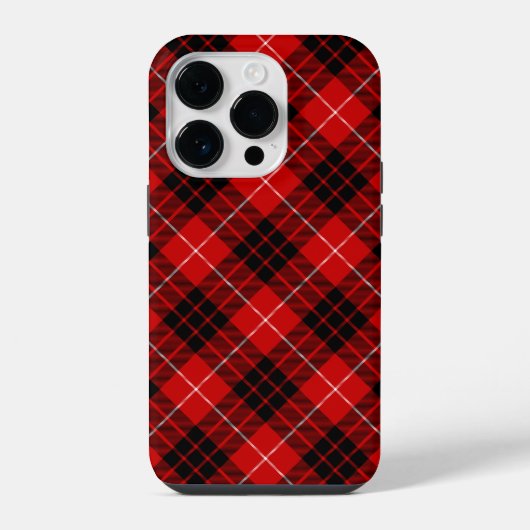 ムンロタータンチェックレッドブラックプレイド iPhoneケース (裏面)