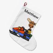 ムーおもしろいス雪上車 ラージクリスマスストッキング (正面 (吊り時))
