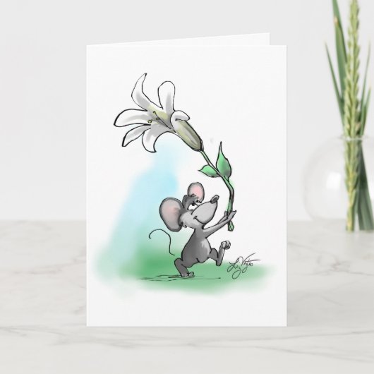 ムーさんのイースターリリー カード (正面)