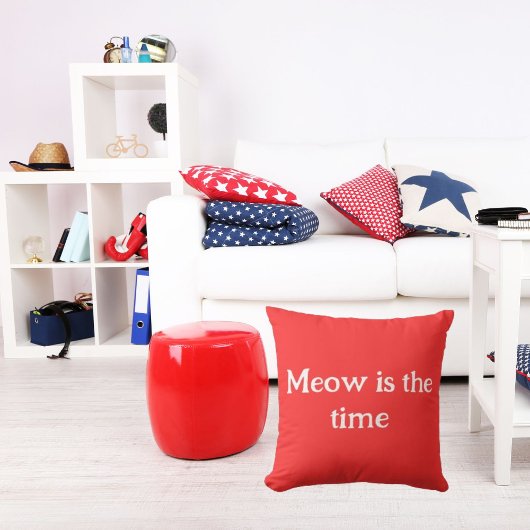 ムーはタイムおもしろいレトロ動物かわいい赤 クッション