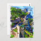 ムーアの城シントラ – ザポル実在トガル ポストカード (正面/裏面)