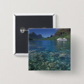 ムーアフランスの、ポリネシア。調理師ベイ。クルーズ船 缶バッジ (正面&裏面)