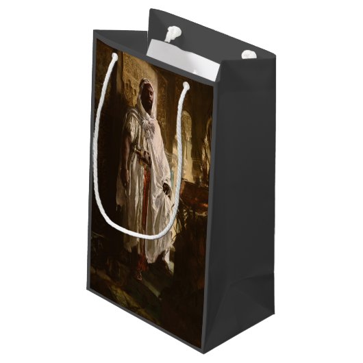 ムーア人のアフリカ絵画美術のポートレート スモールペーパーバッグ (裏面アングル)