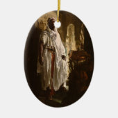 ムーア人のアフリカ絵画美術のポートレート セラミックオーナメント (正面)