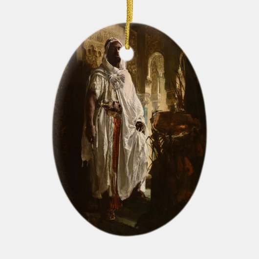 ムーア人のアフリカ絵画美術のポートレート セラミックオーナメント (正面)