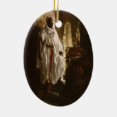 ムーア人のアフリカ絵画美術のポートレート セラミックオーナメント (裏面)