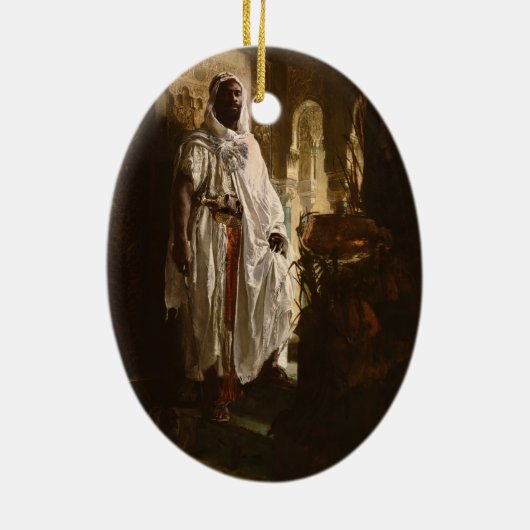 ムーア人のアフリカ絵画美術のポートレート セラミックオーナメント (裏面)