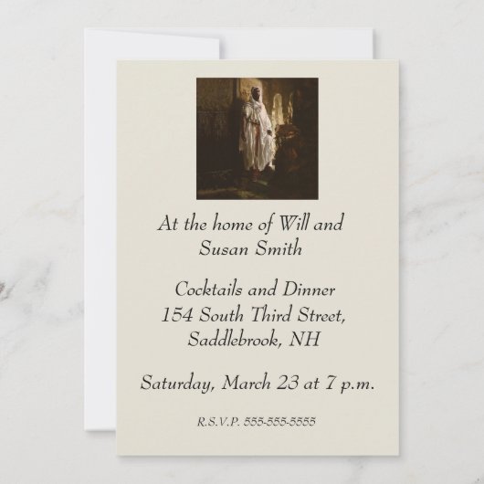 ムーア人のアフリカ絵画美術のポートレート 招待状 (裏面)