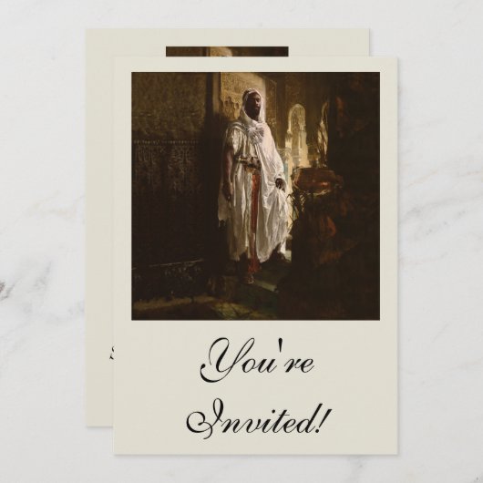 ムーア人のアフリカ絵画美術のポートレート 招待状 (正面/裏面)