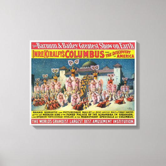 ムーア人の王の前のダンサーのサーカスのポスター キャンバスプリント (正面)