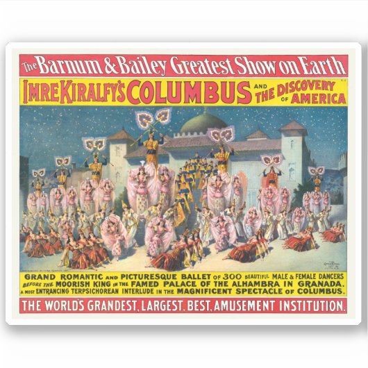 ムーア人の王の前のダンサーのサーカスのポスター シール (正面)