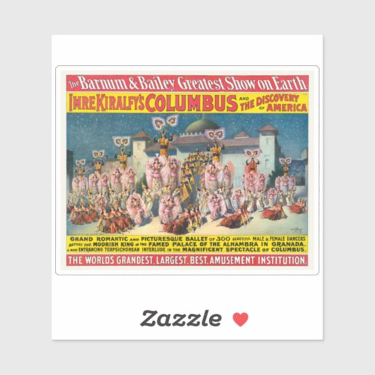 ムーア人の王の前のダンサーのサーカスのポスター シール (シート)