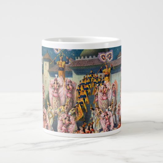 ムーア人の王の前のダンサーのサーカスのポスター ジャンボコーヒーマグカップ (正面)