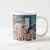 ムーア人の王の前のダンサーのサーカスのポスター ジャンボコーヒーマグカップ (右)