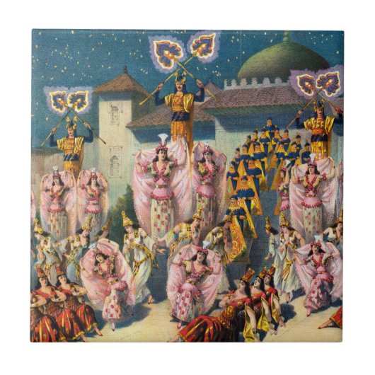 ムーア人の王の前のダンサーのサーカスのポスター タイル (正面)