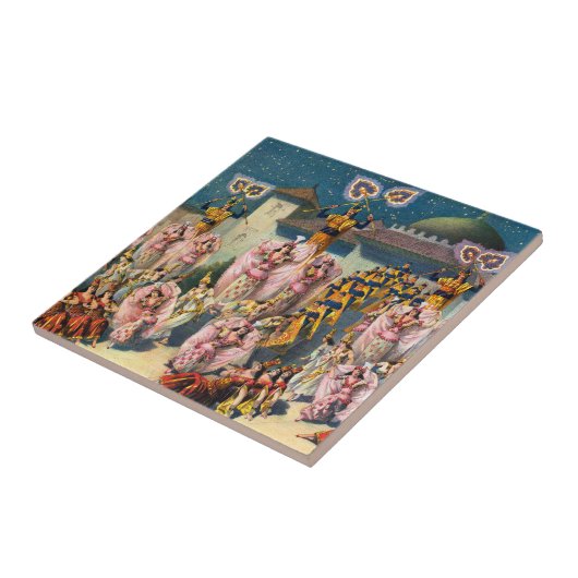 ムーア人の王の前のダンサーのサーカスのポスター タイル (側面)