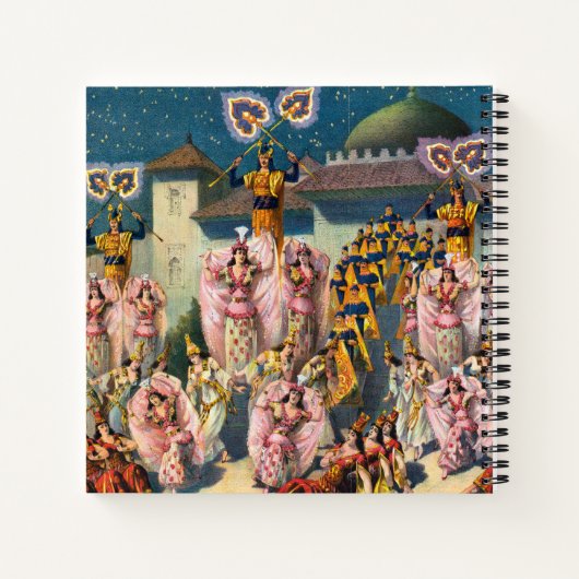 ムーア人の王の前のダンサーのサーカスのポスター ノートブック (裏面)