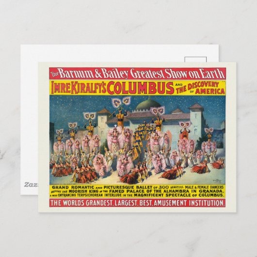 ムーア人の王の前のダンサーのサーカスのポスター ポストカード (正面/裏面)