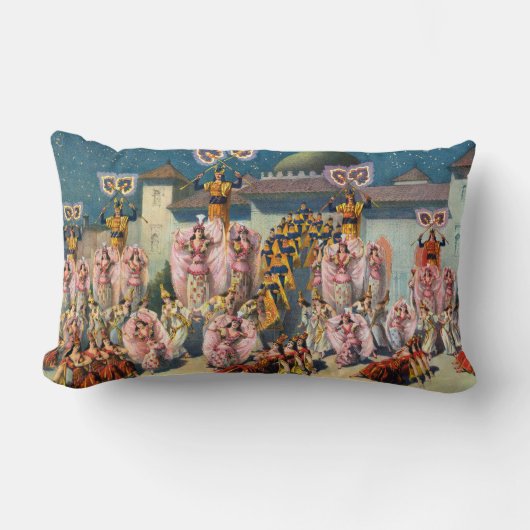 ムーア人の王の前のダンサーのサーカスのポスター ランバークッション (正面)