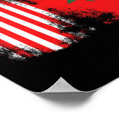 ムーア人アメリカンモロッコ国旗モロッコサッカーファン ポスター (角)