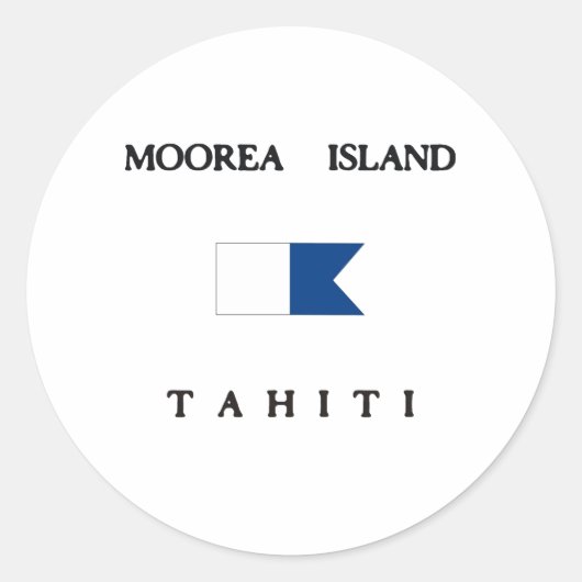 ムーア島タヒチAlphaダイブ国旗 ラウンドシール (正面)