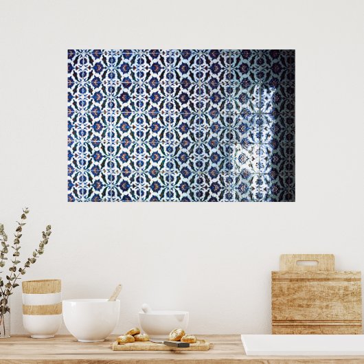 ムーア様式のタイル、宮殿、シントラ、ポルトガル ポスター (キッチン)