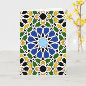 ムーア色のタイル カード (黄色い花)