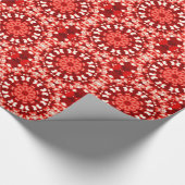 ムーア色の赤い幾何学模様 ラッピングペーパー (角)